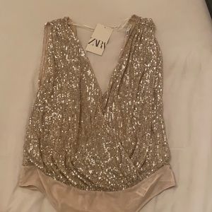 Brand new Zara sequin body suit